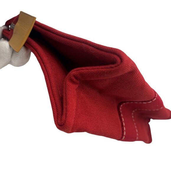 Authentic HERMES Douville Pouch Red Cotton #36635392 - Picture 6 of 12